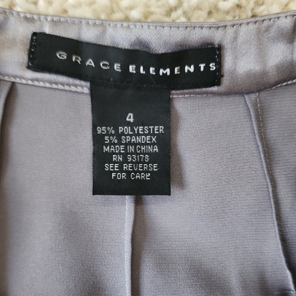 Grace Elements Silver Blouse With Pleated Design - image 2